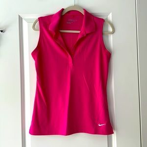 Nike Golf Sleeveless Polo - Pink - size M